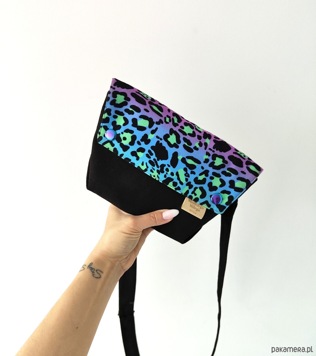 torby na ramię Mini Torebka L E A Neon Leopard Print - mała torebka welur/nubuk 5