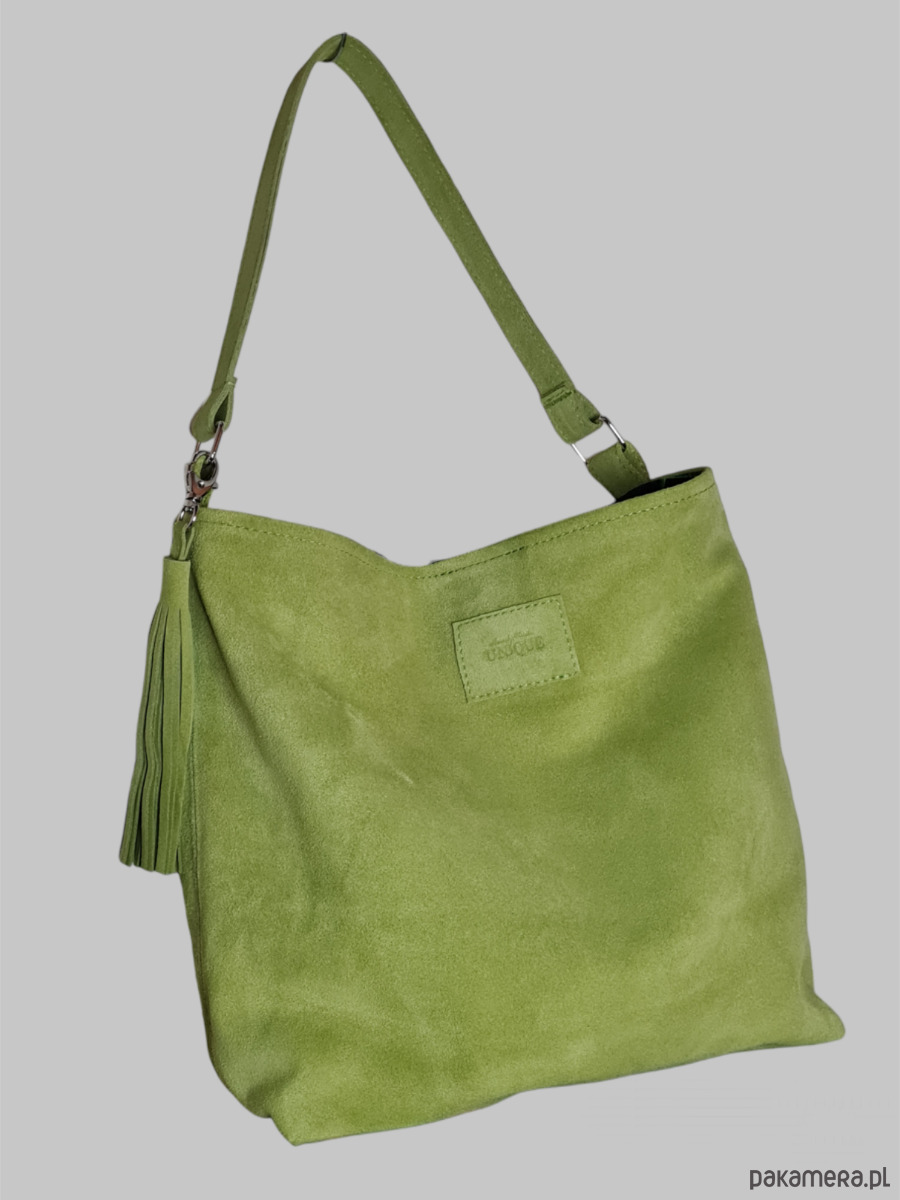 torby na ramię Zamszowa Shopper Bag, Boho. Duża torebka na ramię skóra zamszowa 2