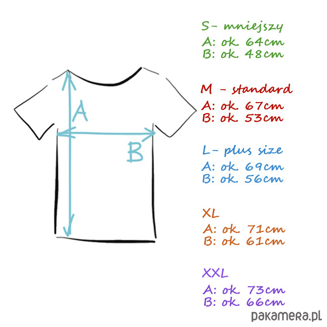 t-shirt damskie Kreska biała na czarnym Oversize 3