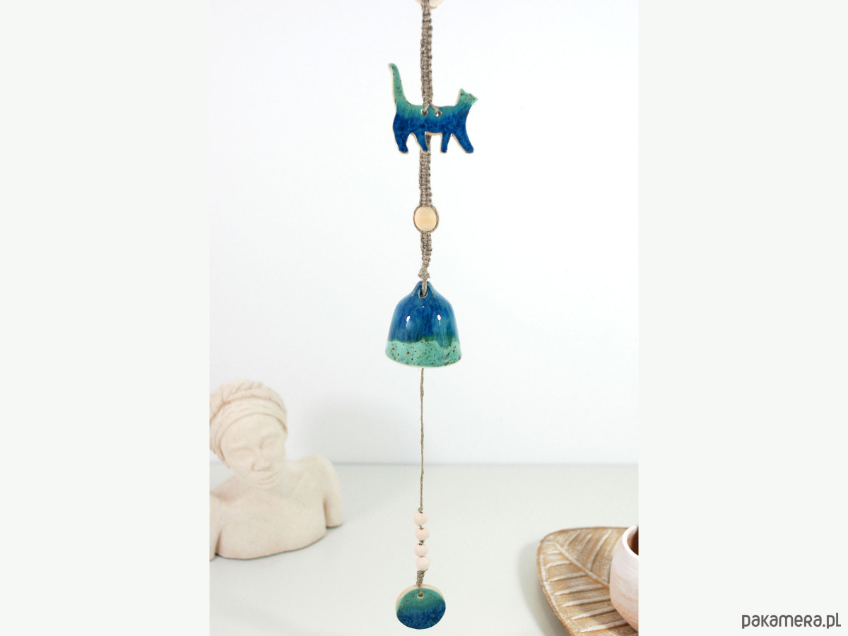 Ozdoby na ścianę Wisząca ozdoba ceramiczna do salonu lub sypialni - kocie sprawy 3