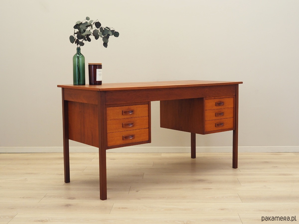 biurka Biurko tekowe, duński design, lata 70, produkcja: Dania 2