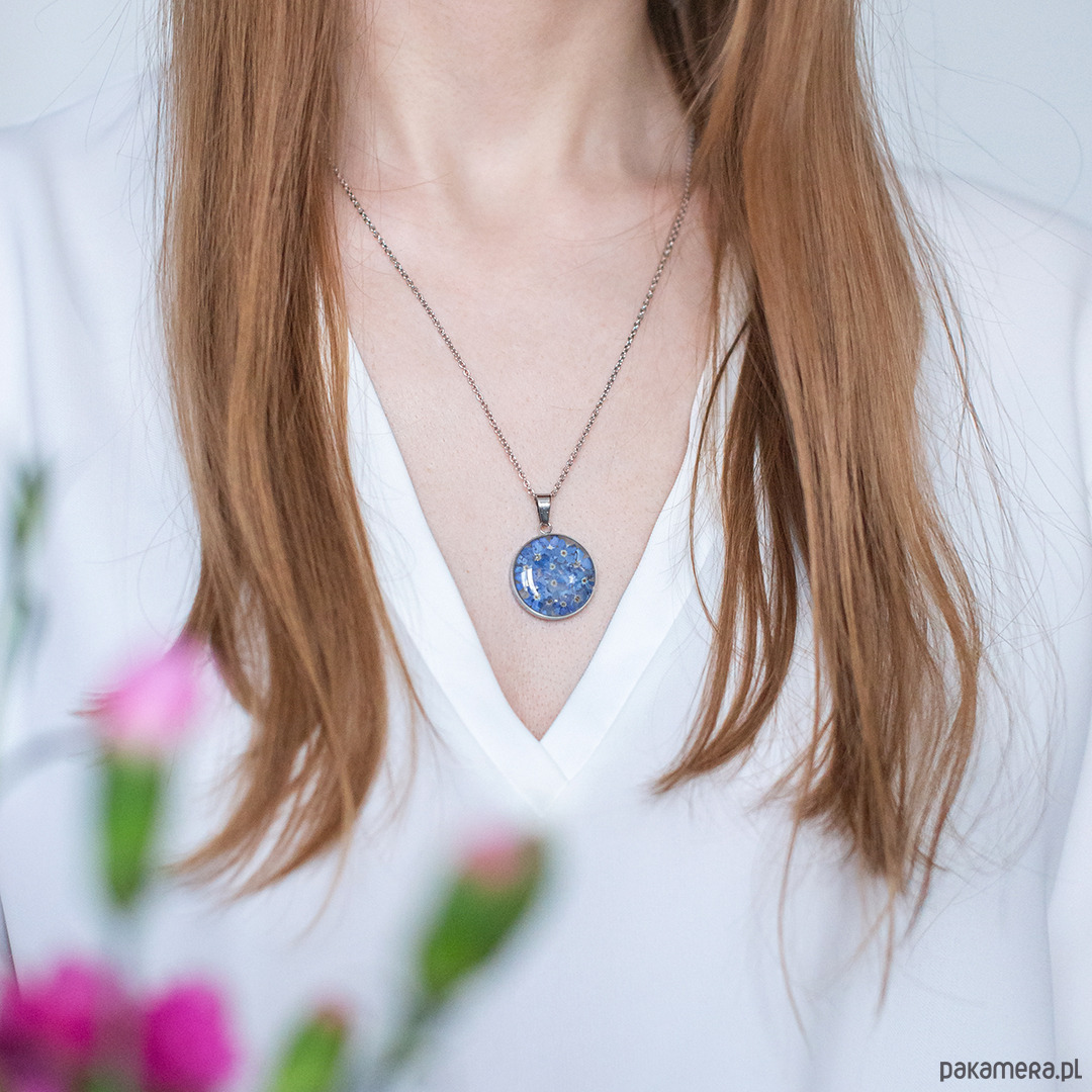 wisiory Wisiorek z niezapominajkami 3