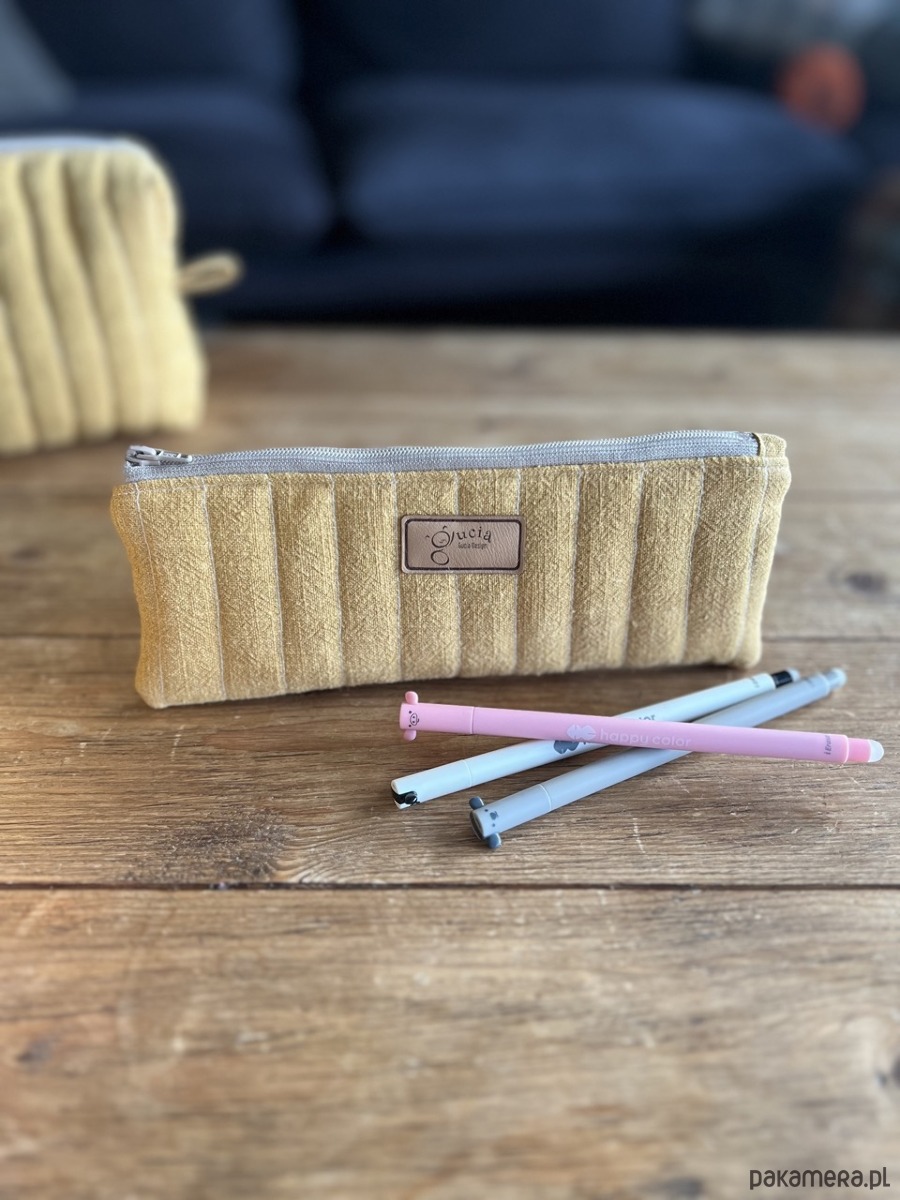 piórniki Piórnik lniany - musztarda 6