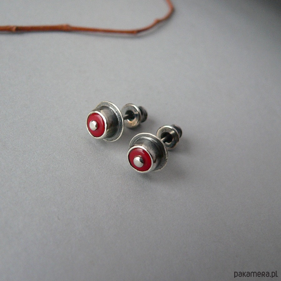 kolczyki srebrne -koralowe maleństwa- 1