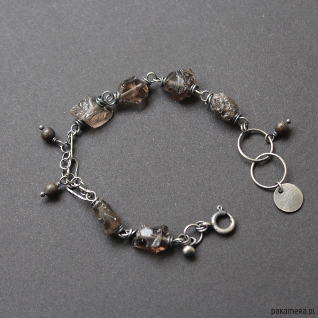 bransoletki z kamieni naturalnych Unikatowa bransoletka z kwarcem dymnym 2
