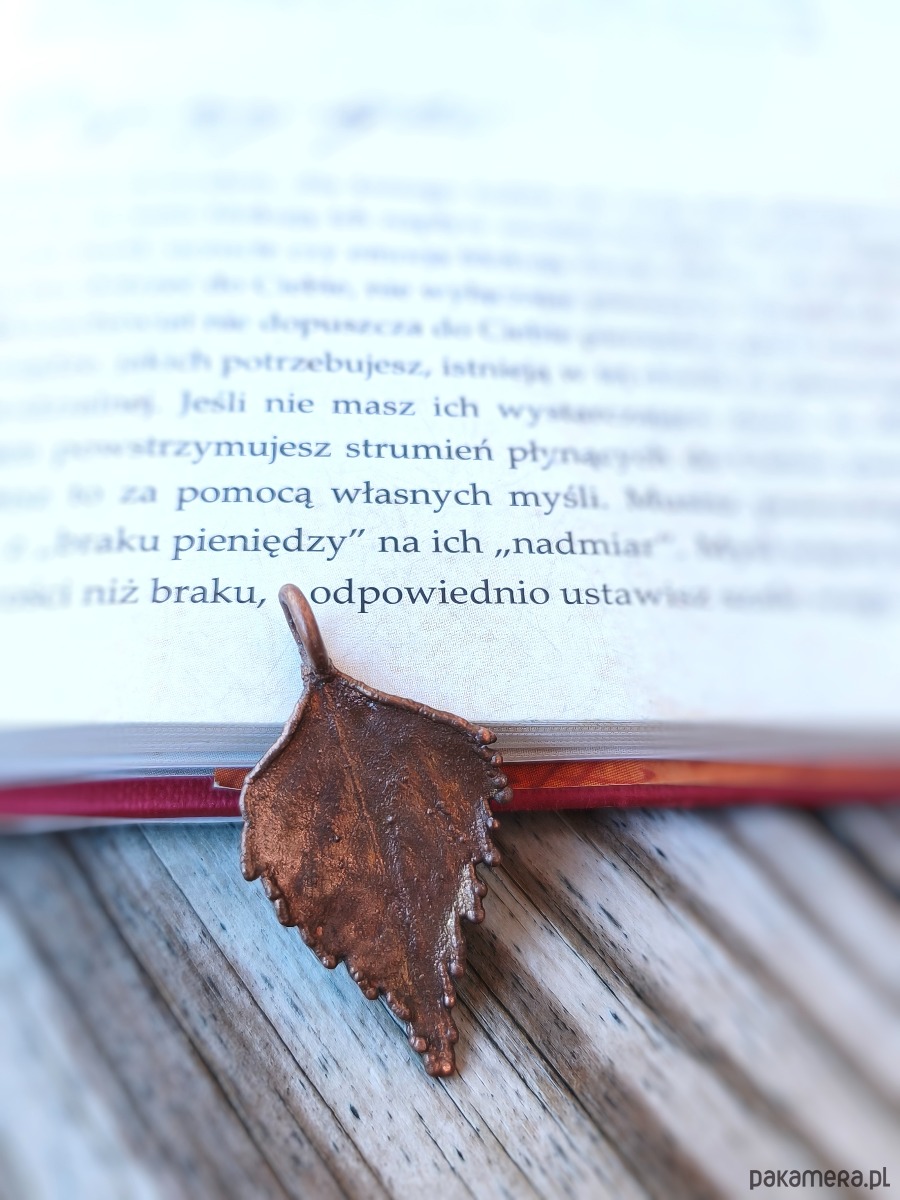 wisiory Listeczek brzozowy IV wisiorek miedziany 2