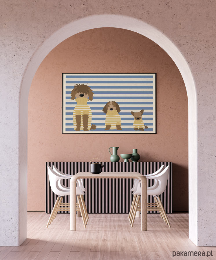 plakaty Psy w swetrach - plakat 50x70 cm fine art 7