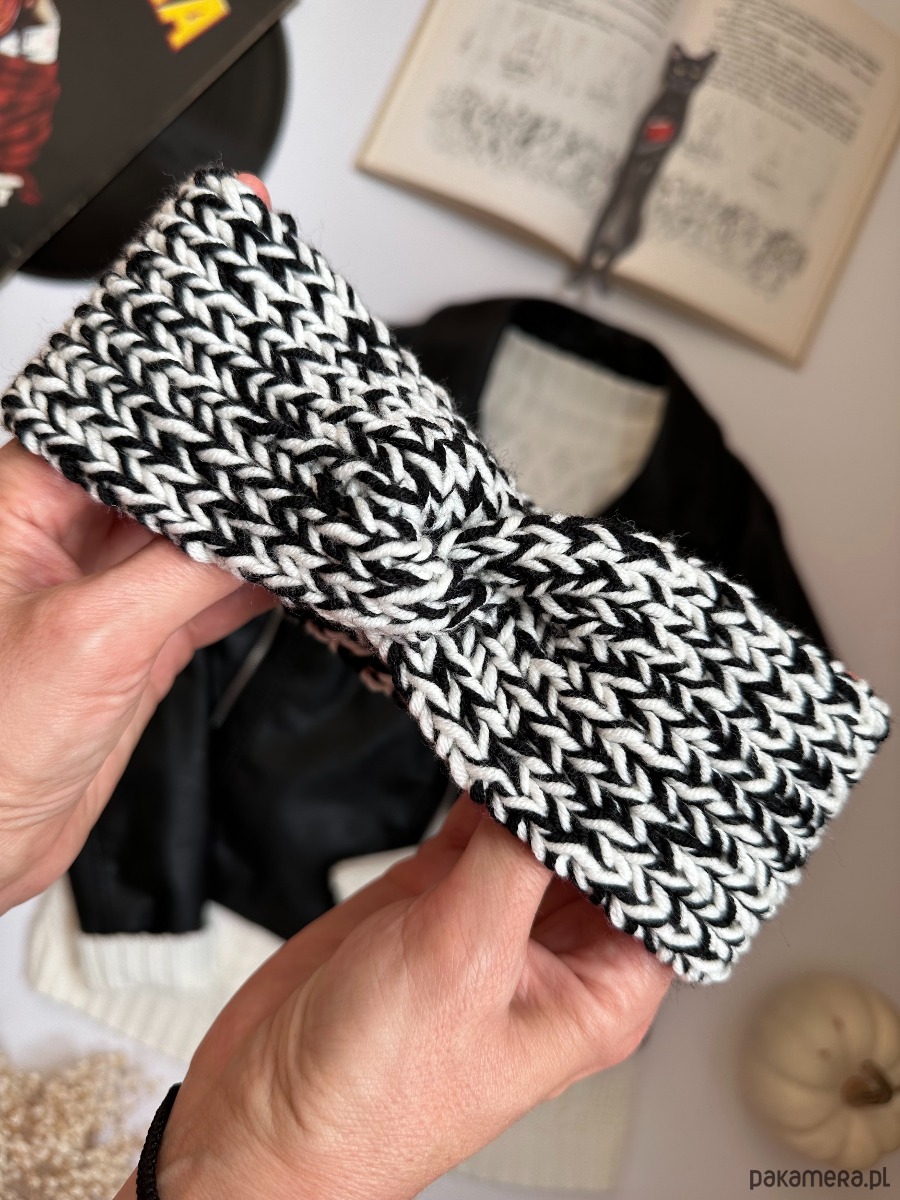 opaski do włosów Wełniana opaska twist na głowę 100%  merino 1