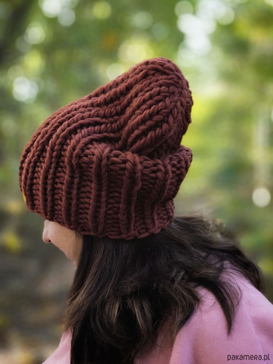 czapki damskie Wełniana czapka zimowa peruvian WOOLY terakota 3