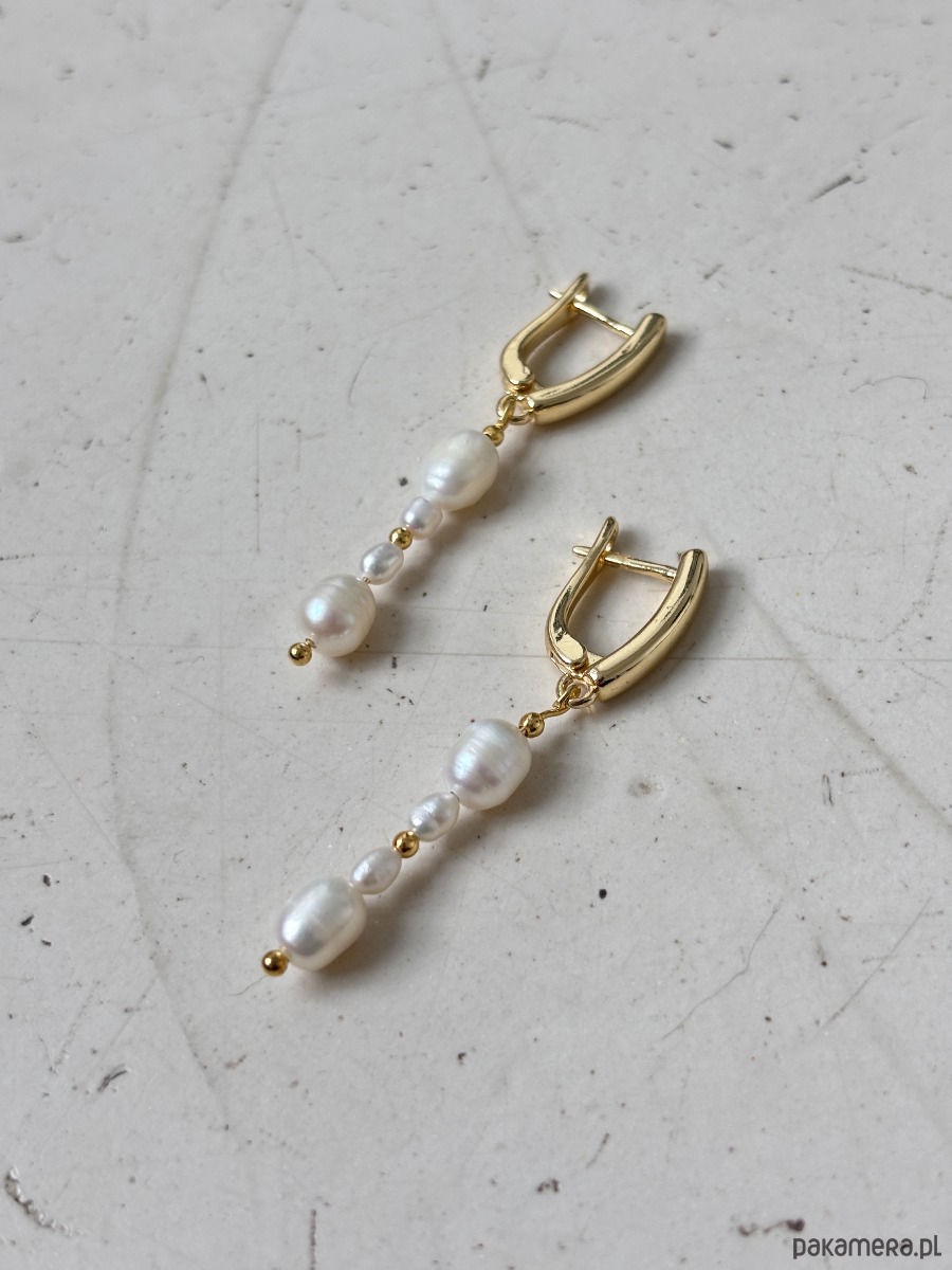 kolczyki z mosiądzu Kolczyki z Perłami delikatne 3