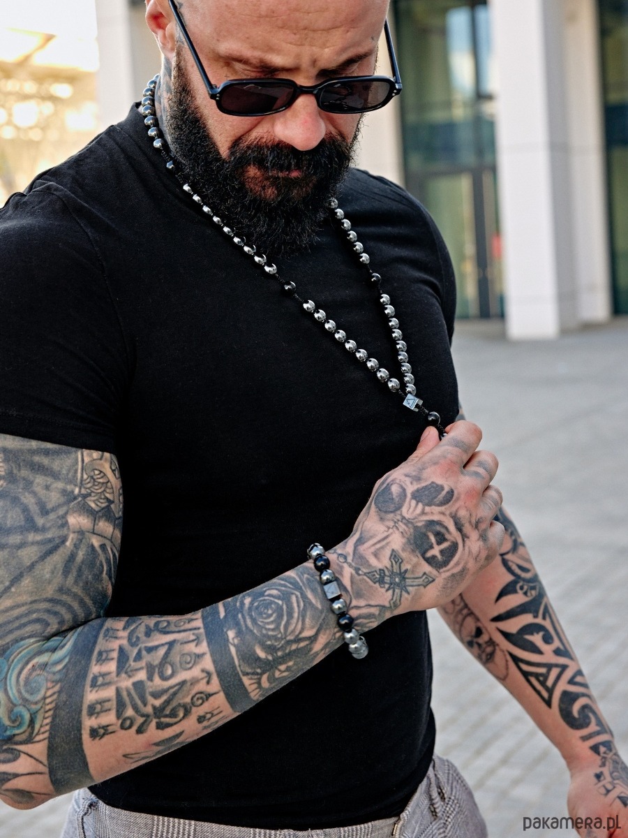 biżuteria męska Męska bransoletka z kamieniem wojowników 1