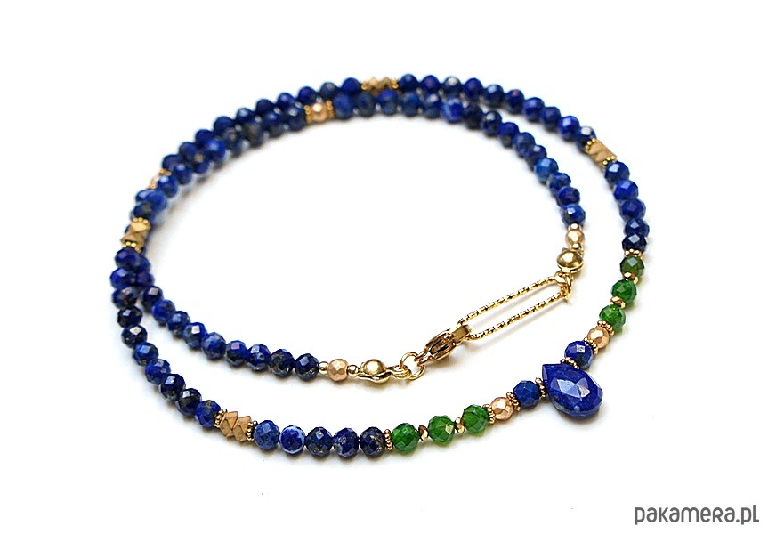 chokery Lapis lazuli  & diopsyd /choker/ - Szlachetna kolekcja 3