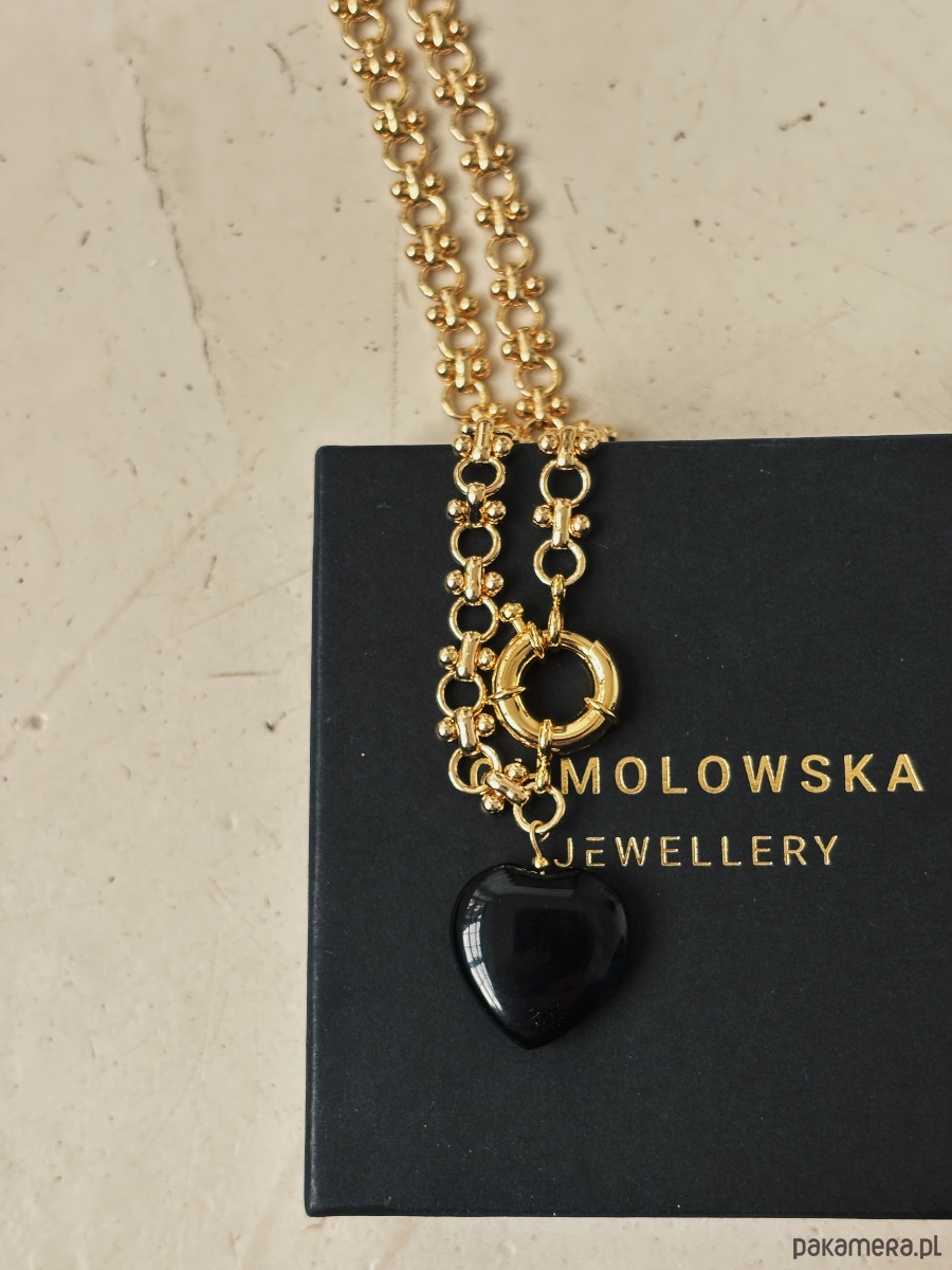 złote naszyjniki Naszyjnik łańcuszek Agat Czarny 4
