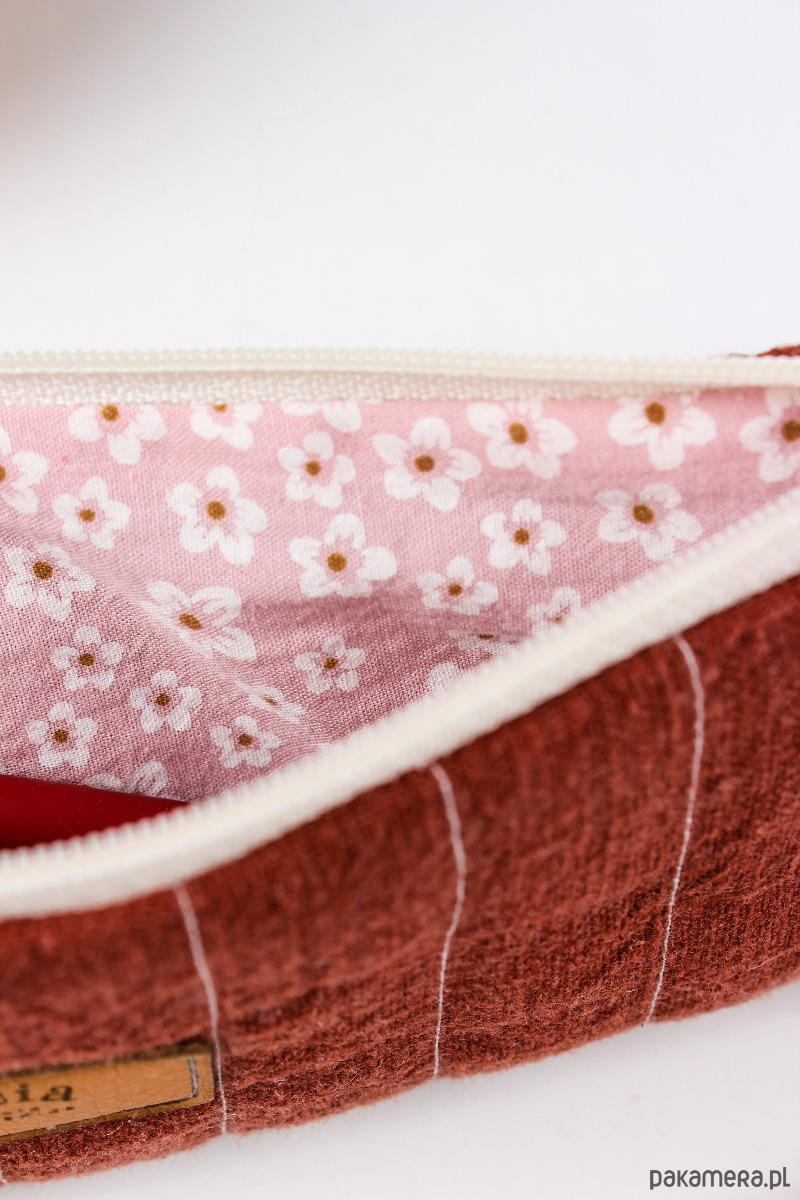 piórniki Piórnik lniany / mini kosmetyczka Ceglana 3