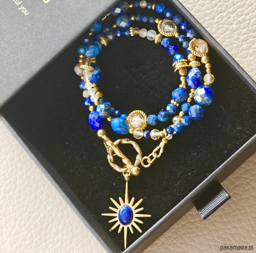 złote naszyjniki Klasyczny lapis lazuli cytryn kryształ górski 2