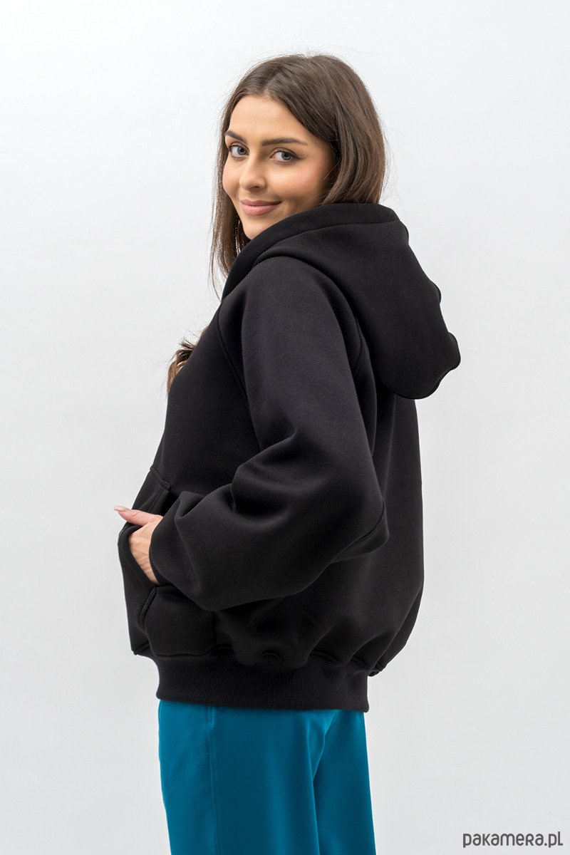 bluza z kapturem damska Bluza z kapturem na zamek ,,IKBAL" czarny 3