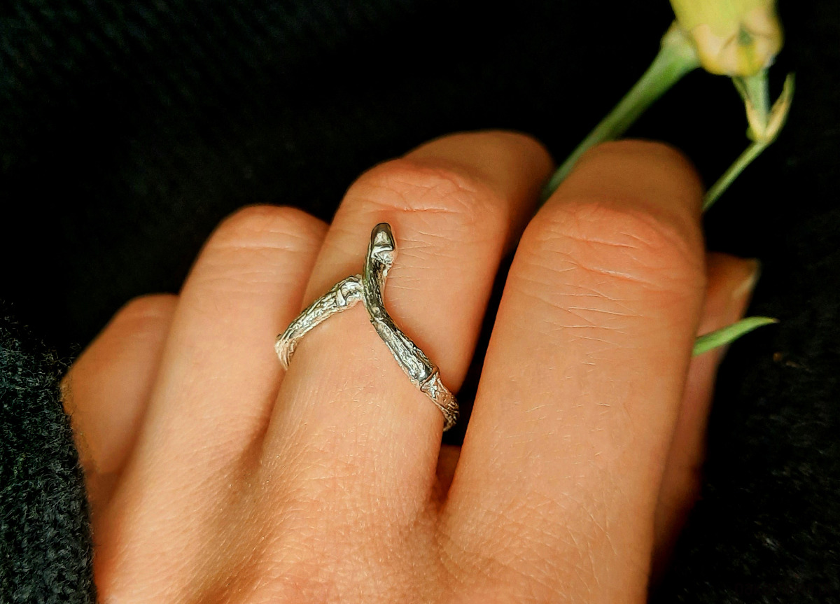 pierścionki srebrne Pierścionek Gałązka 1