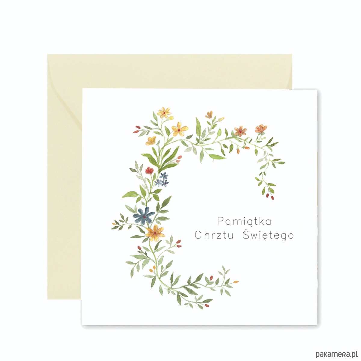 kartki, zaproszenia na chrzest Kartka  Kwiatki Pamiątka Chrztu Świętego 2