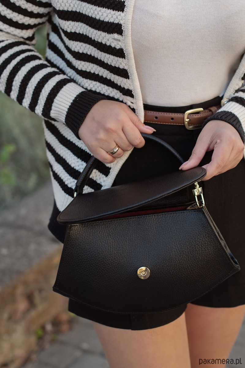 torby na ramię Torebka Skórzana ASTRID S czarny groszek GOLD 2