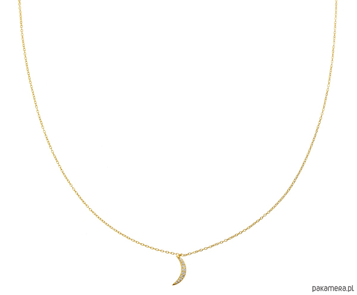 złote naszyjniki Naszyjnik cyrkonie "Moon" - srebro 925 pozłacane 1