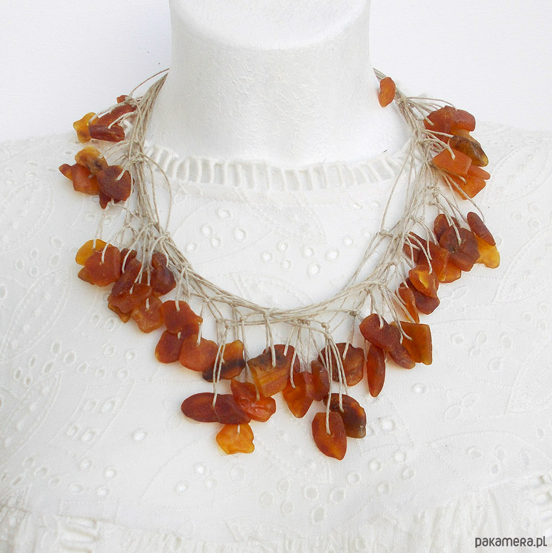 kolie Bałtycki bursztyn surowy naszyjnik unikat 5