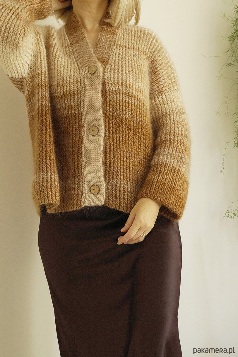 kardigany damskie Kardigan Poema - jesienne trawy 2
