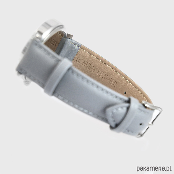 zegarki damskie Zegarek - Folkowy kwiat - skóra, szary 2