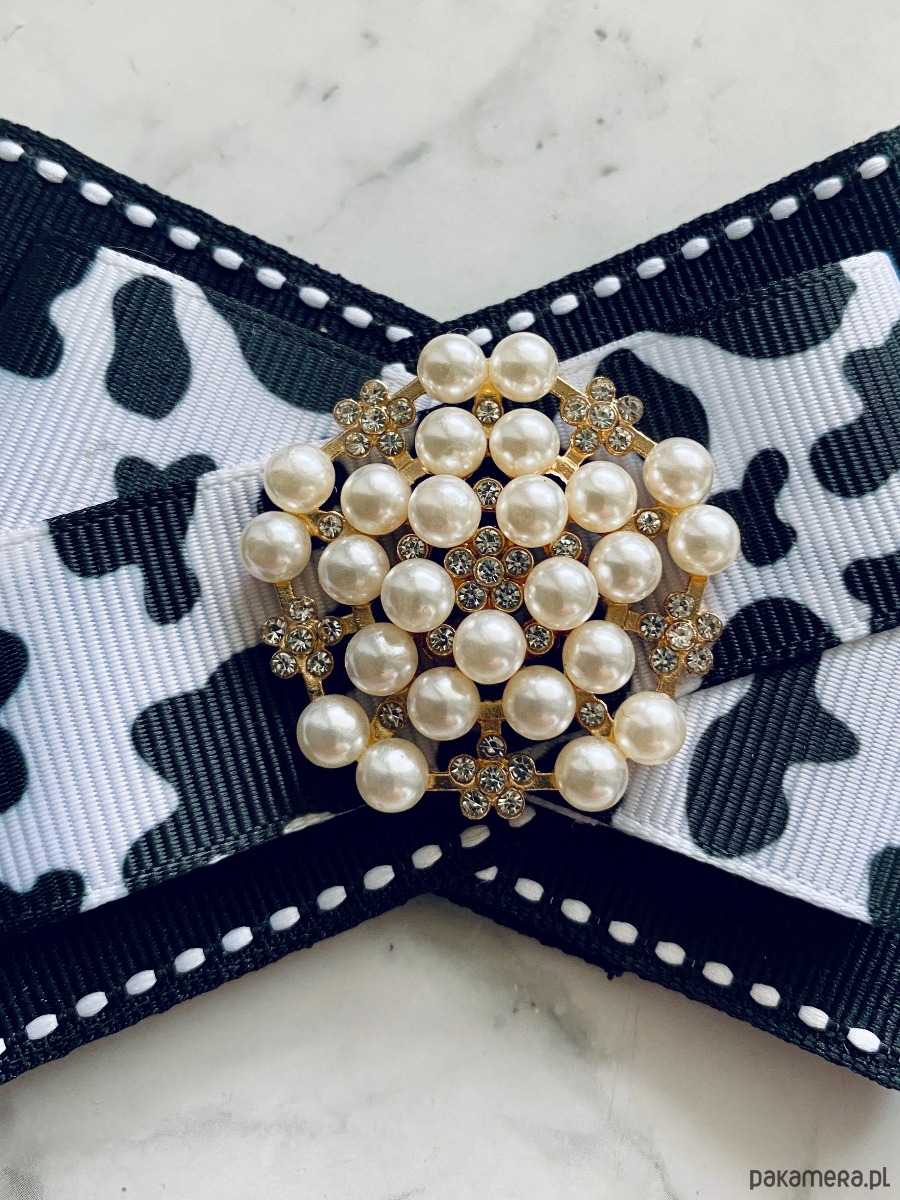 broszki Black & White Brosza   z perłami  NEW 4