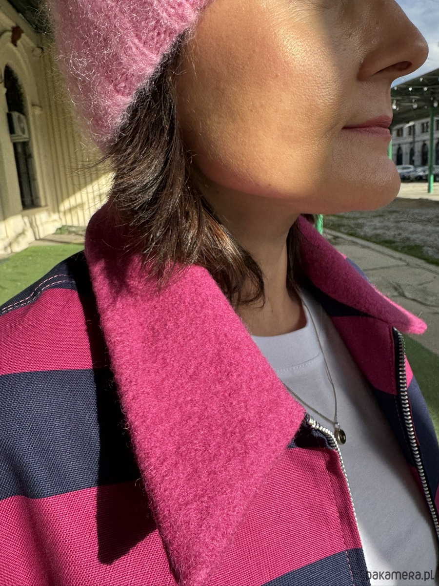 kurtki damskie Kurtka w pasy z kołnierzykiem 3