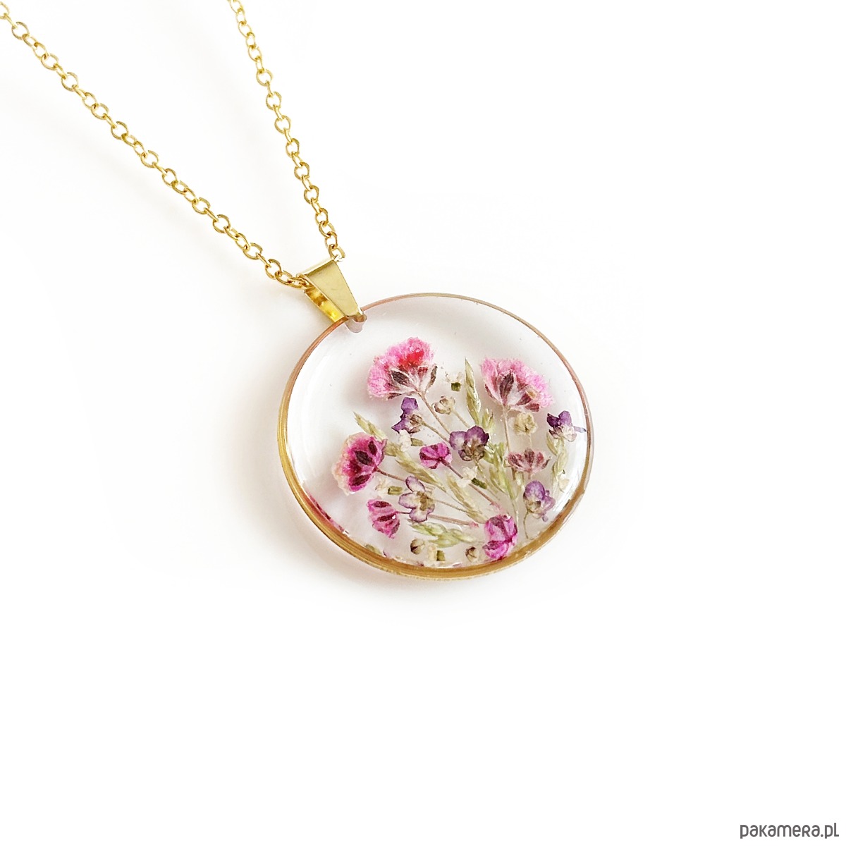 naszyjniki - inne Naszyjnik z kwiatami, prezent na święta 2