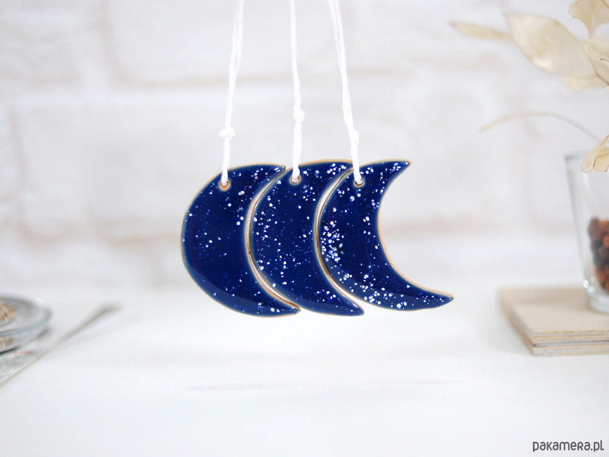 ozdoby choinkowe Ceramiczne księżyce - ozdoby wyiszące 5