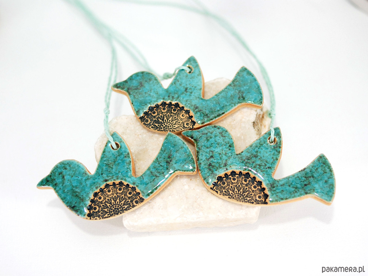 ozdoby choinkowe Turkusowe ptaszki w locie - ozdoby choinkowe 3