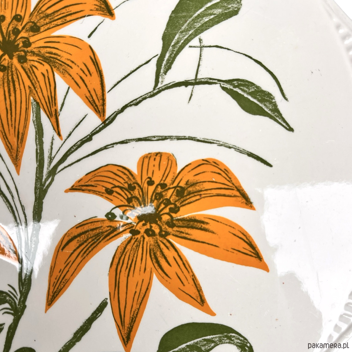 patery i talerze Patera Edelkeramik Grünstadt motyw kwiatowy Niemcy lata 60. Mid Century Modern 3