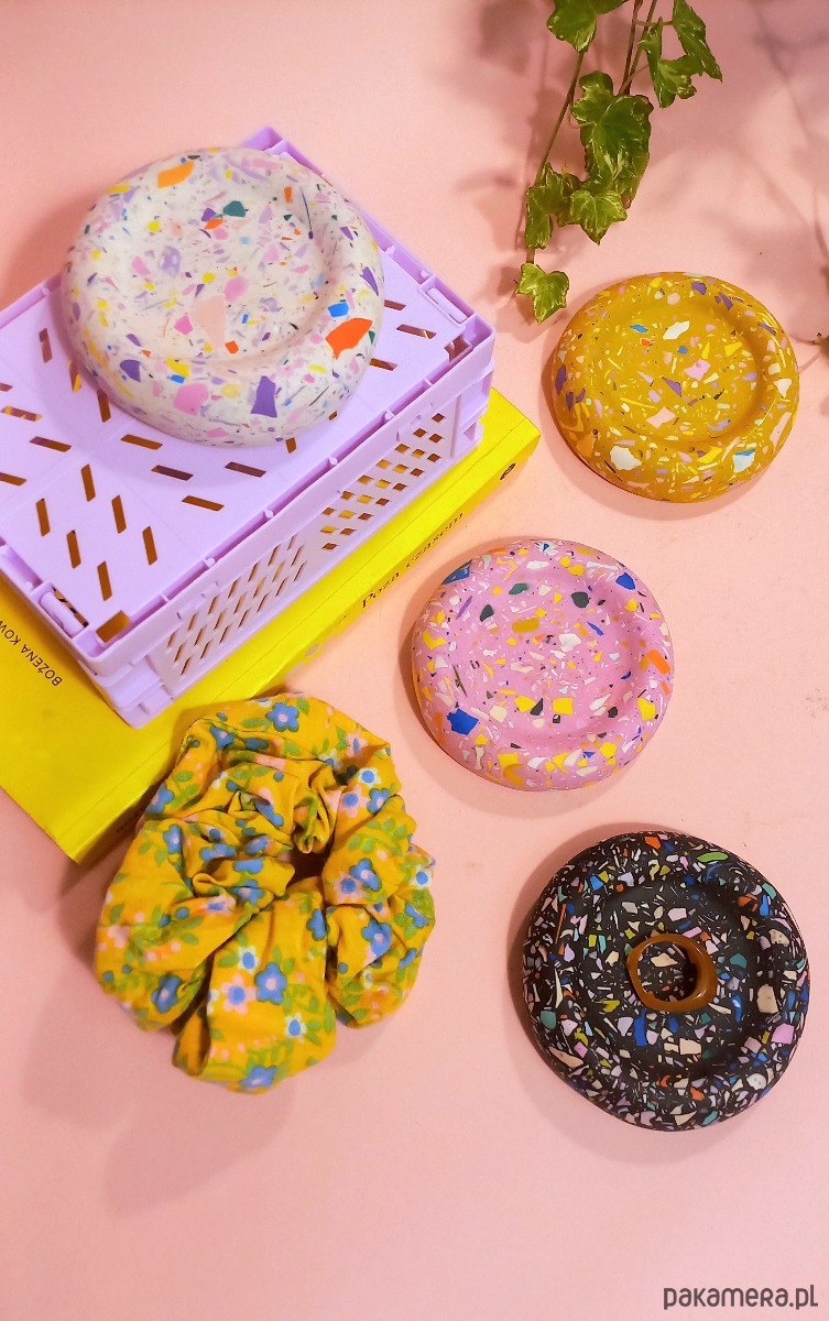 pojemniki na biżuterię Talerz na biżuterię, pączek, kolorowe lastryko 1