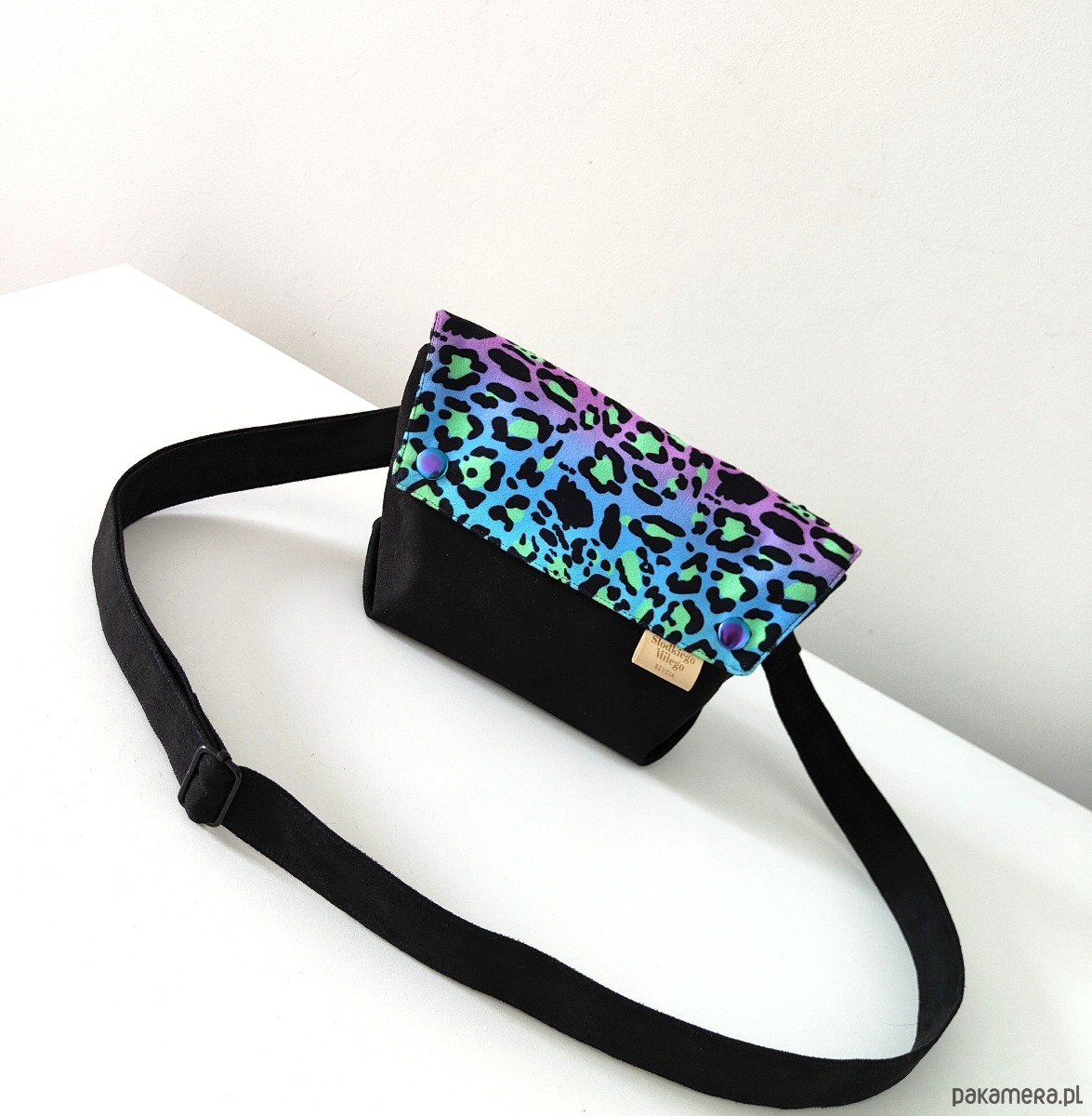 torby na ramię Mini Torebka L E A Neon Leopard Print - mała torebka welur/nubuk 4