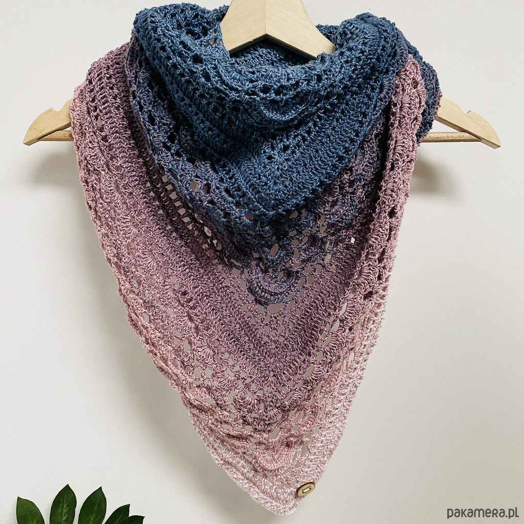 szale damskie Chusta szydełkowa Klaziena ombre handmade 2