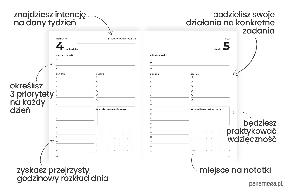 kalendarze i plannery SLOW PLANNER 2026  układ dzienny  Kojąca Matcha 1