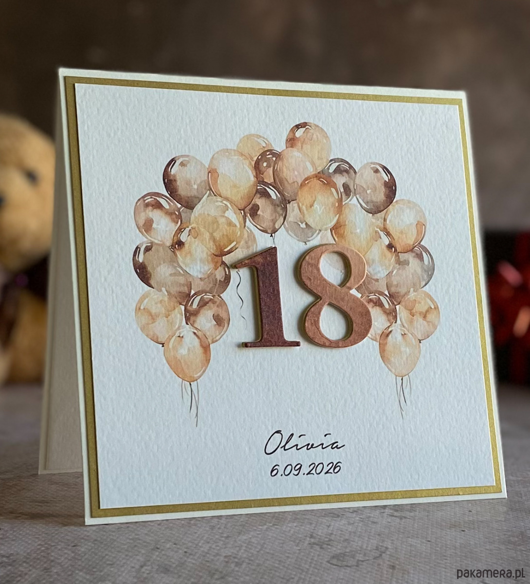 kartki scrapbooking Kartka na 18 urodziny z kopertą prezentową, BH 20 2