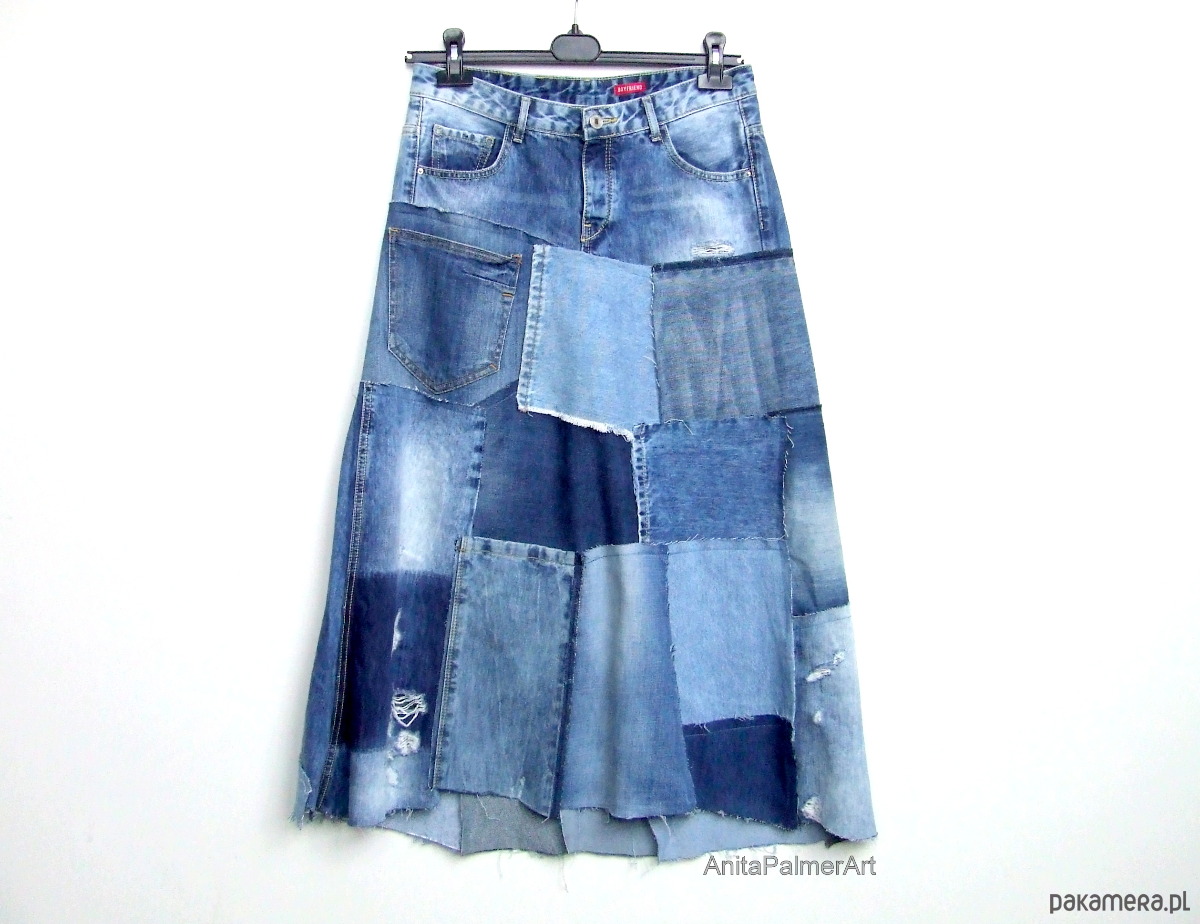 spódnice maxi Długa jeansowa spódnica r.42 5