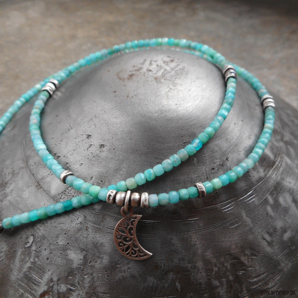 złote naszyjniki Amazonity srebro 925 5