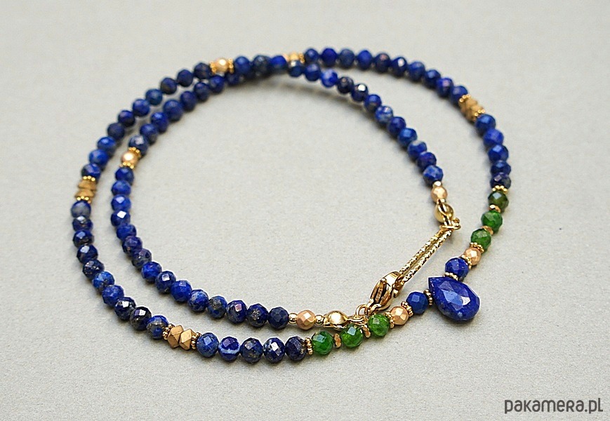 chokery Lapis lazuli  & diopsyd /choker/ - Szlachetna kolekcja 5