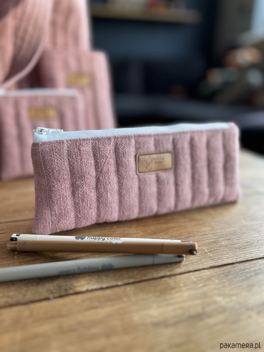 piórniki Piórnik lniany - zgaszony róż 4