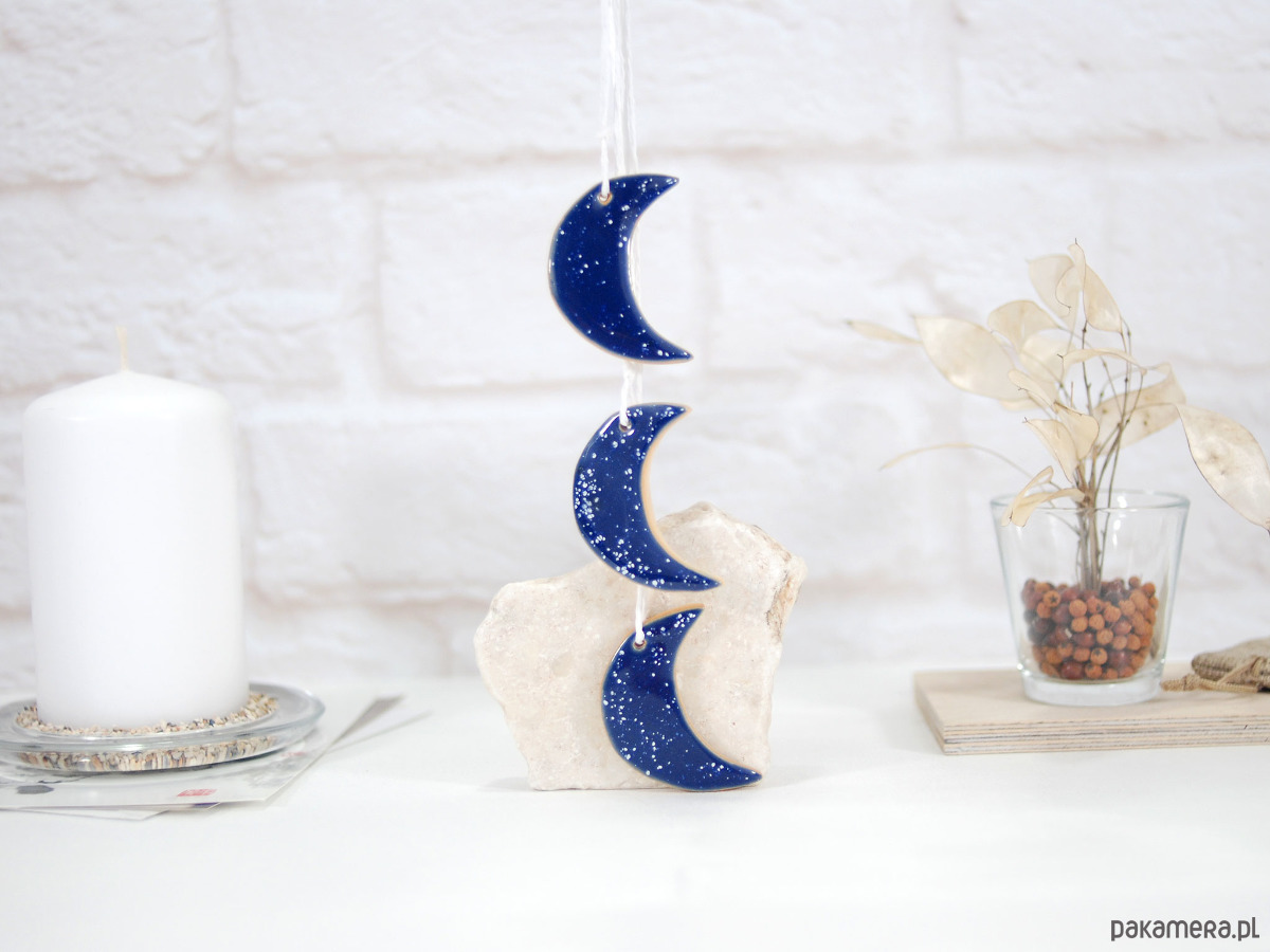 ozdoby choinkowe Ceramiczne księżyce - ozdoby wyiszące 2