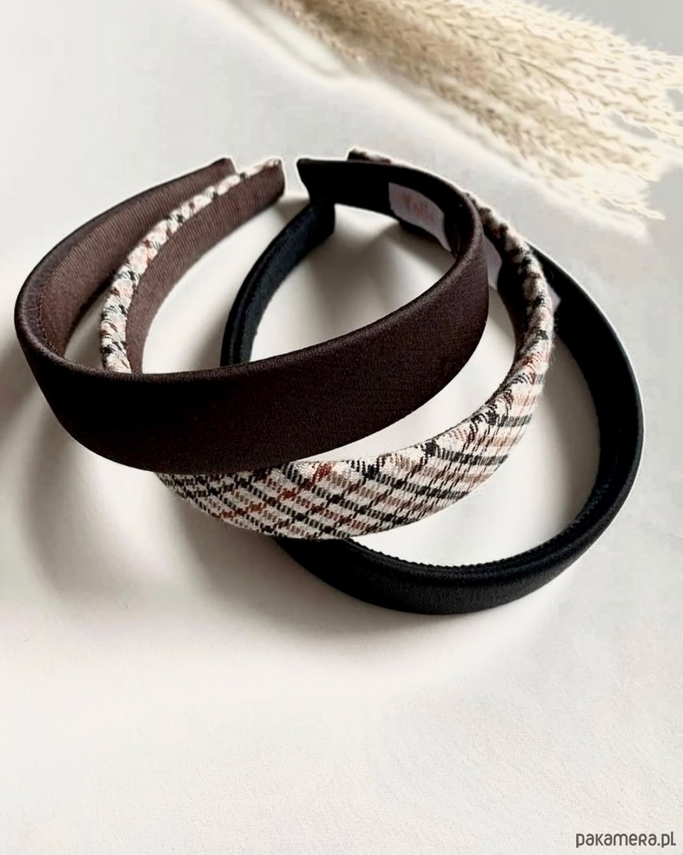 opaski do włosów Brązowa płaska opaska do włosów Brown Chic 1