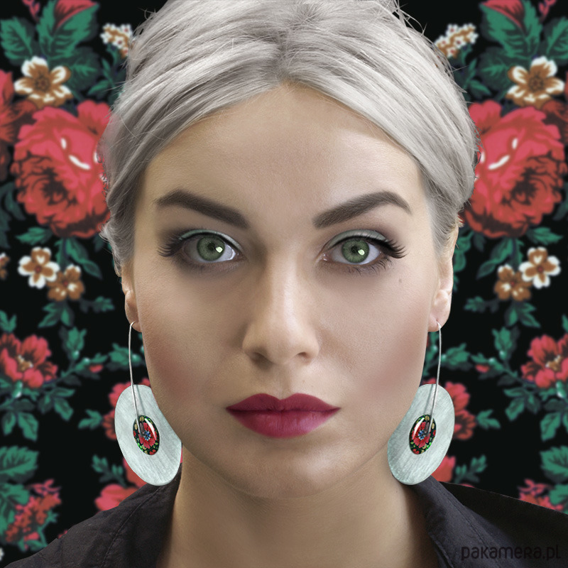 kolczyki srebrne Kolczyki srebrne CIRCLES New Folk - długie lekkie etno 1