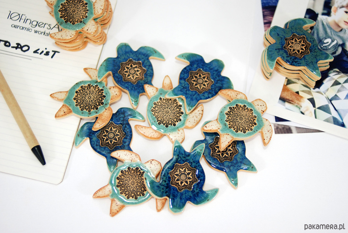 magnesy Ceramiczny magnes żółw morski turkus 5