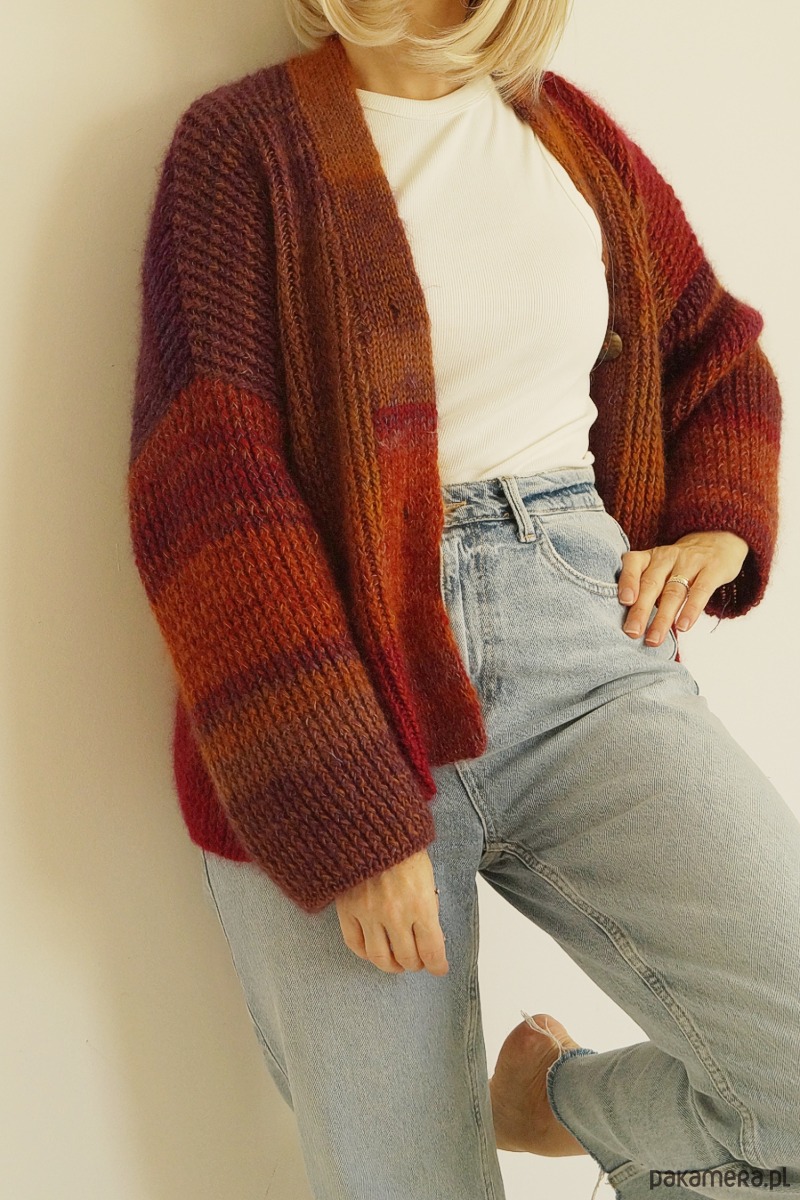 kardigany damskie Kardigan Poema - dzikie wino 2