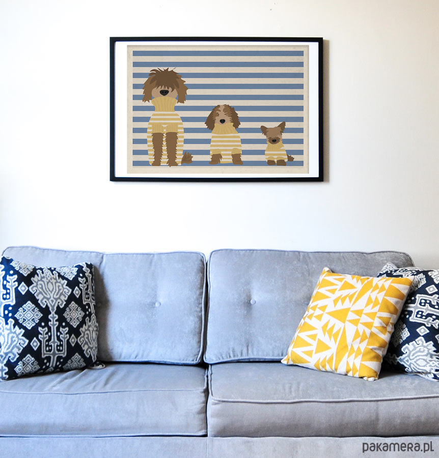 plakaty Psy w swetrach - plakat 50x70 cm fine art 6
