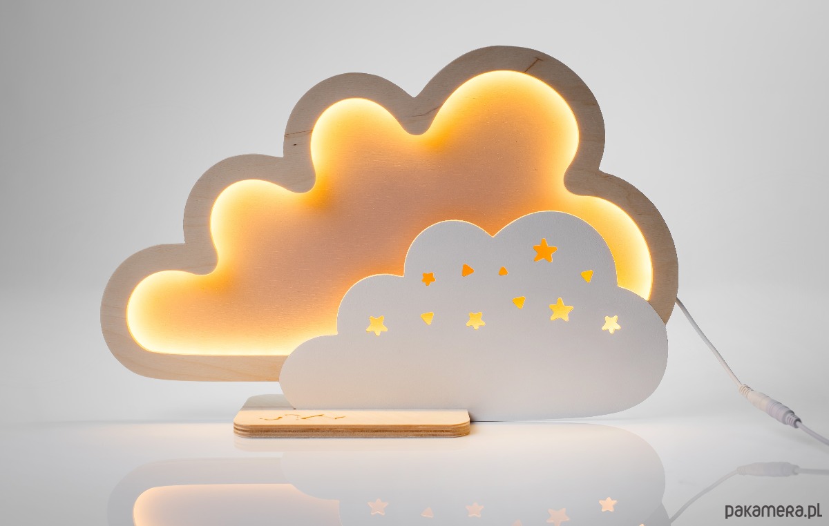 lampy do pokoju dziecka Lampka ścienna Unky - CHMURKA różowa 2