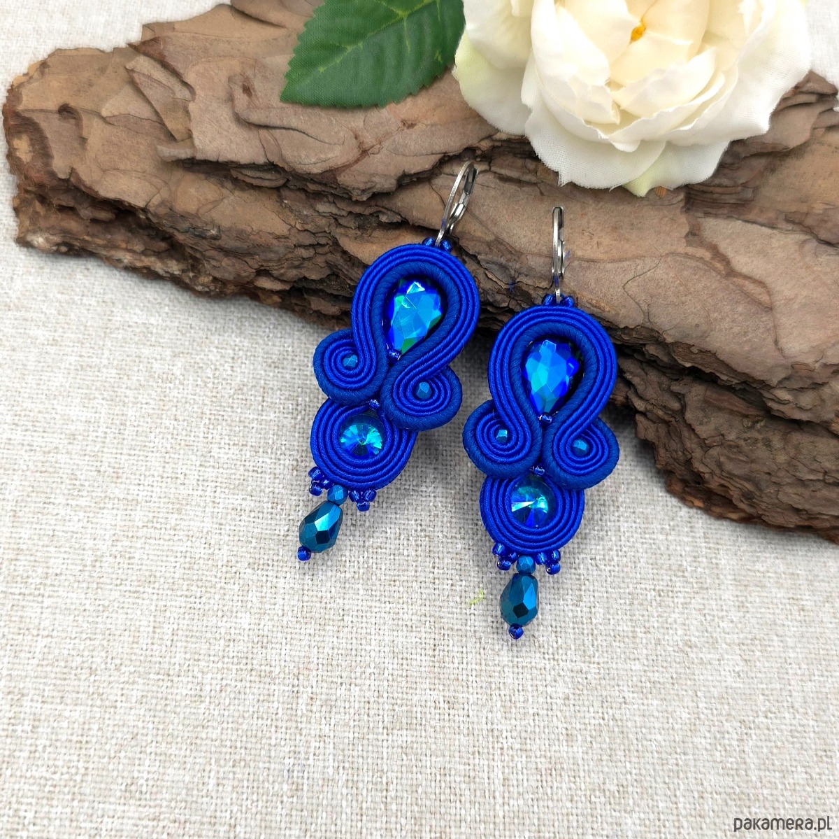 kolczyki soutache Kolczyki sutasz niebieskie Anya delikatne romantyczne małe 2